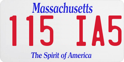 MA license plate 115IA5