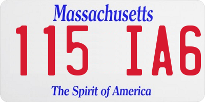 MA license plate 115IA6