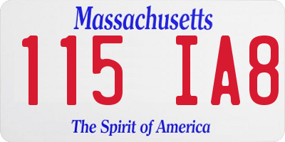 MA license plate 115IA8