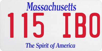MA license plate 115IB0