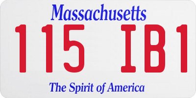 MA license plate 115IB1