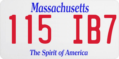 MA license plate 115IB7