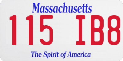 MA license plate 115IB8