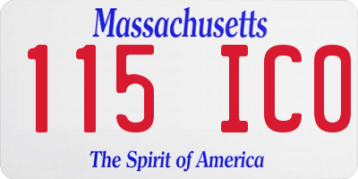 MA license plate 115IC0