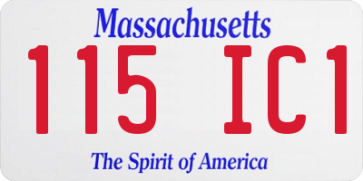 MA license plate 115IC1