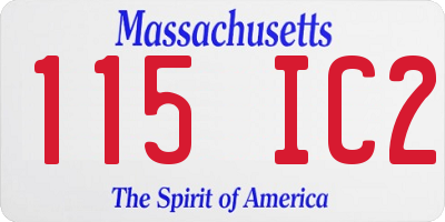 MA license plate 115IC2