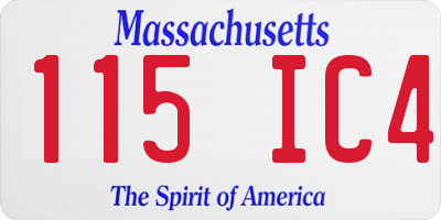 MA license plate 115IC4