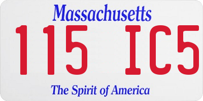 MA license plate 115IC5