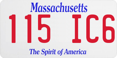 MA license plate 115IC6