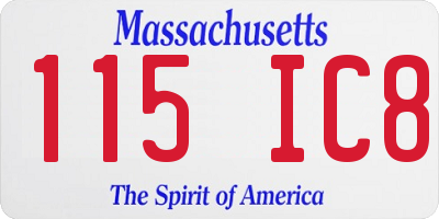 MA license plate 115IC8
