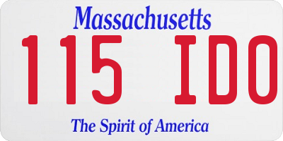 MA license plate 115ID0