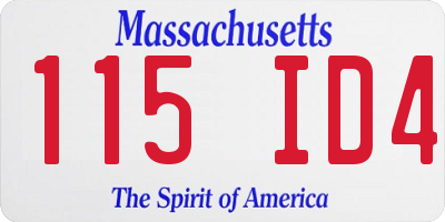 MA license plate 115ID4