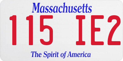MA license plate 115IE2