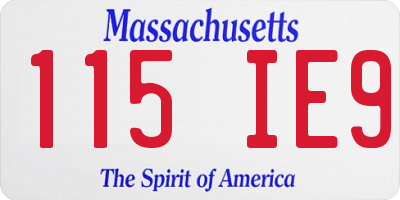 MA license plate 115IE9