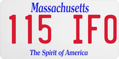 MA license plate 115IF0