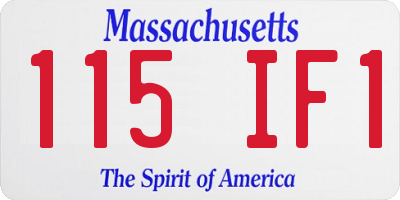 MA license plate 115IF1