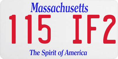 MA license plate 115IF2