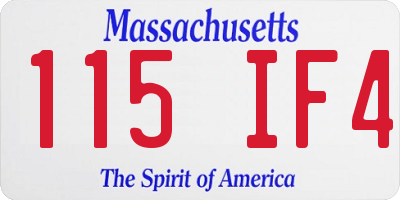 MA license plate 115IF4