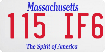 MA license plate 115IF6