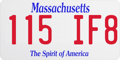 MA license plate 115IF8