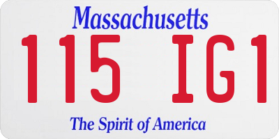 MA license plate 115IG1