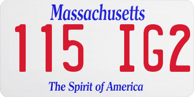 MA license plate 115IG2