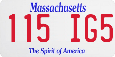MA license plate 115IG5