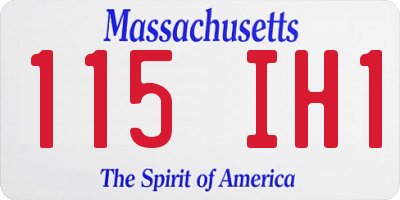 MA license plate 115IH1