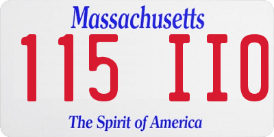 MA license plate 115II0