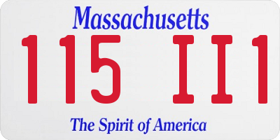 MA license plate 115II1