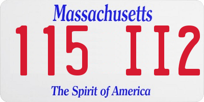 MA license plate 115II2