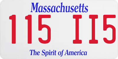 MA license plate 115II5
