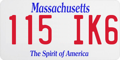MA license plate 115IK6