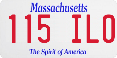 MA license plate 115IL0