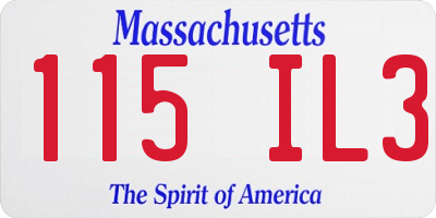 MA license plate 115IL3