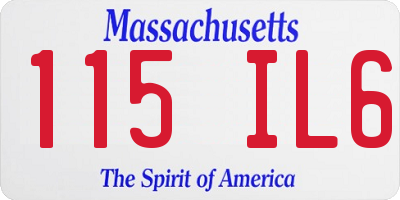MA license plate 115IL6