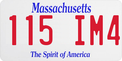 MA license plate 115IM4
