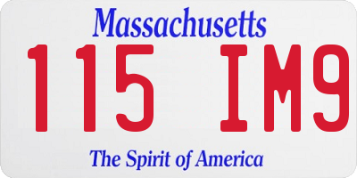 MA license plate 115IM9
