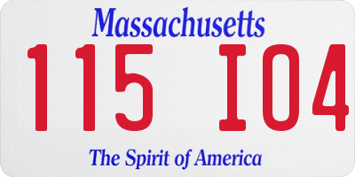 MA license plate 115IO4