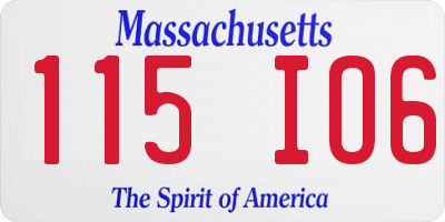 MA license plate 115IO6