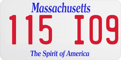 MA license plate 115IO9
