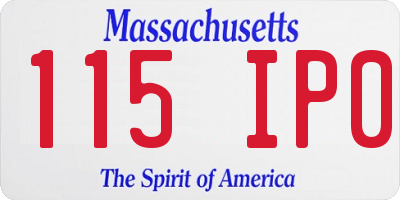 MA license plate 115IP0