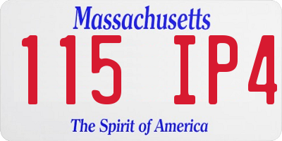 MA license plate 115IP4