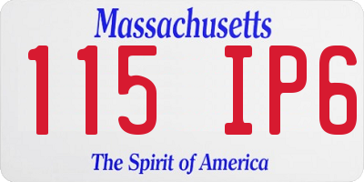 MA license plate 115IP6