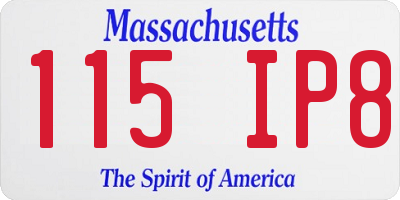 MA license plate 115IP8
