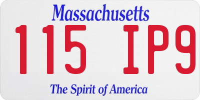 MA license plate 115IP9