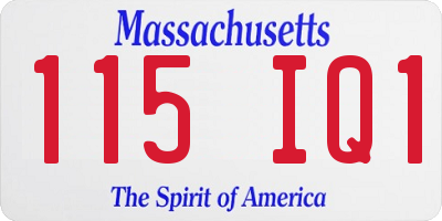 MA license plate 115IQ1