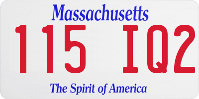 MA license plate 115IQ2