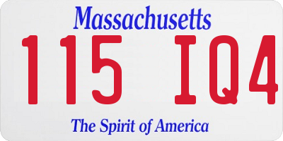 MA license plate 115IQ4
