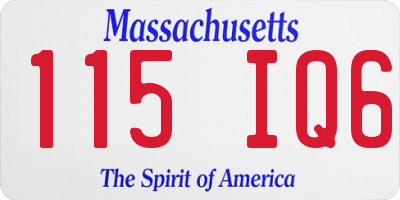 MA license plate 115IQ6